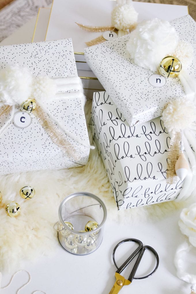 pom pom gift wrap