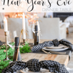 black and gold new year's eve table