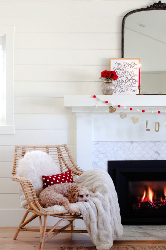 chic valentine's day mantel decor