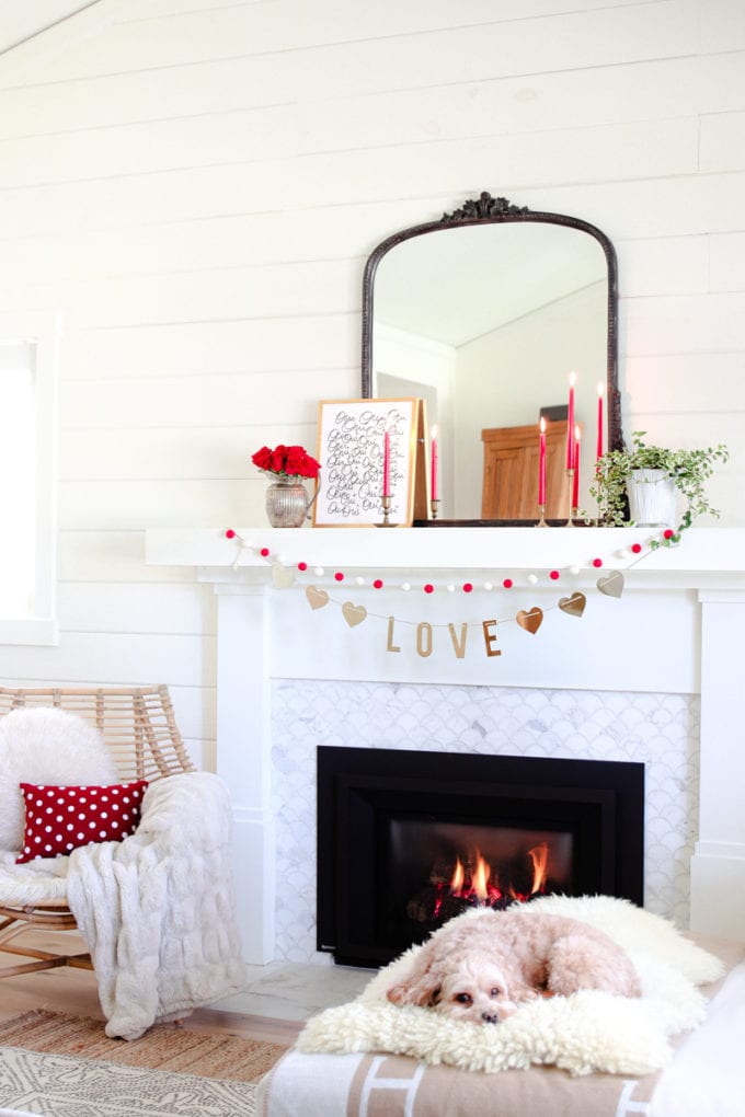 valentine's Day Mantel decorating ideas that are subtle