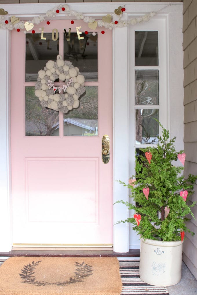 valentine front porch decor