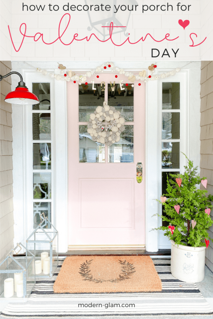 simple valentine's day porch decor