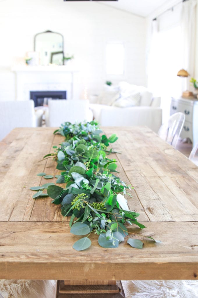 how to make a eucalyptus garland using faux flowers