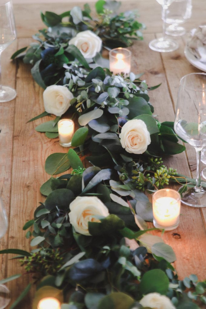 Easy spring centerpiece with eucalyptus