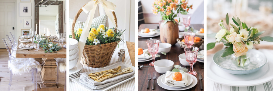 Easter inspired table settings for blog tour.