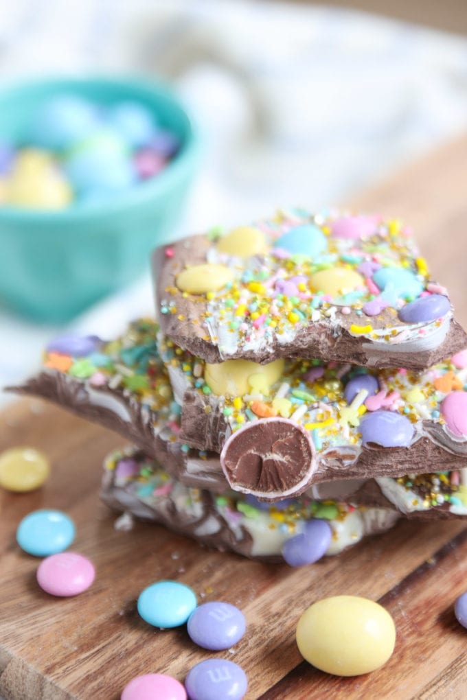 Easter Bark Recipe with White and Dark Chocolate - Modern Glam