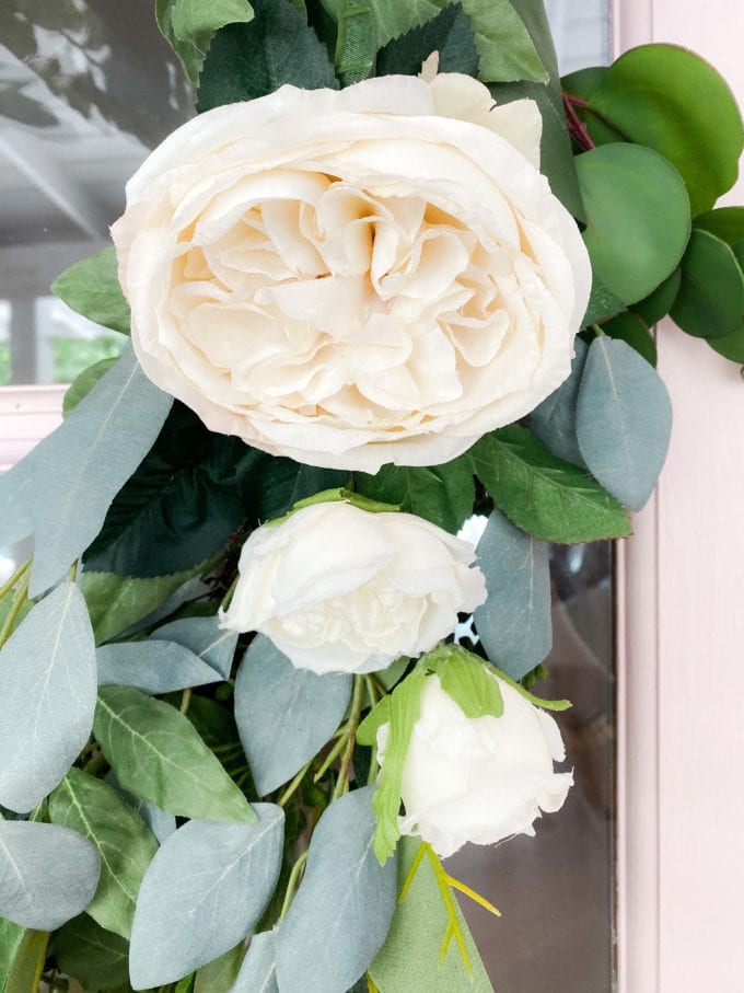 rose and eucalyptus wreath