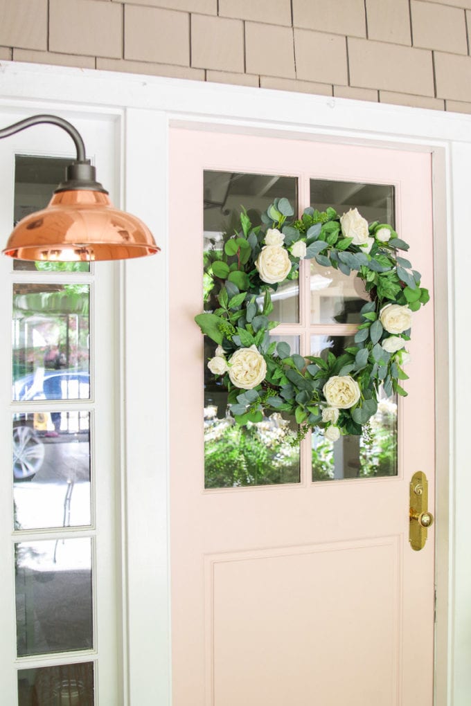 DIY white rose wreath