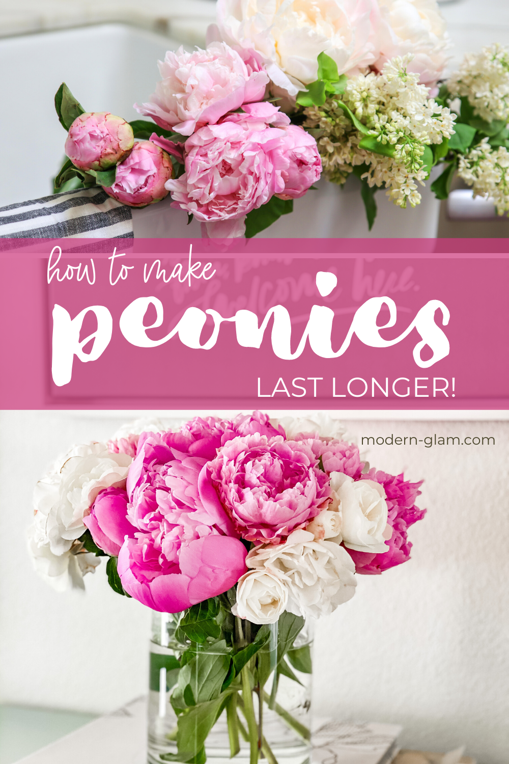 Peony Tips and Tricks for A Beautiful Arrangement Modern Glam