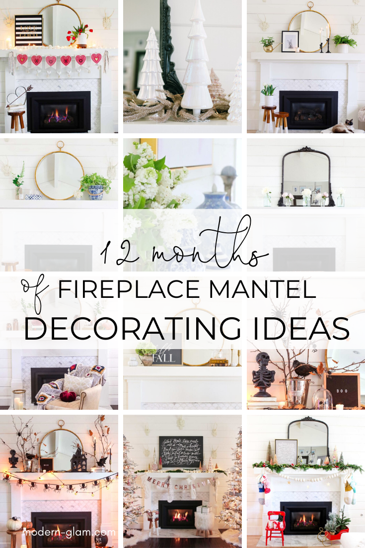 Mantel Decorating Ideas For Every Month of The Year - Modern Glam