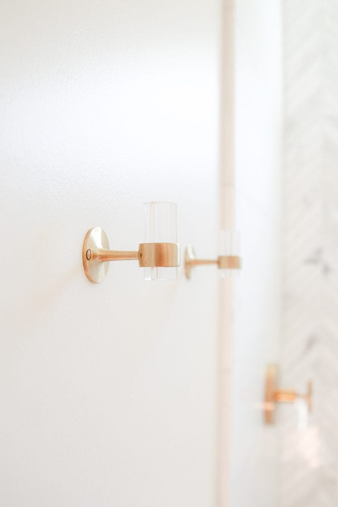 brass and lucite towel hook