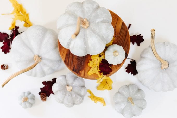 DIY chalk painted pumpkins