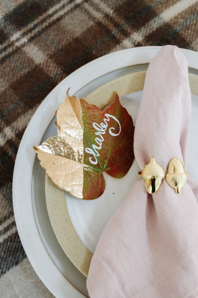 hand lettered place cards