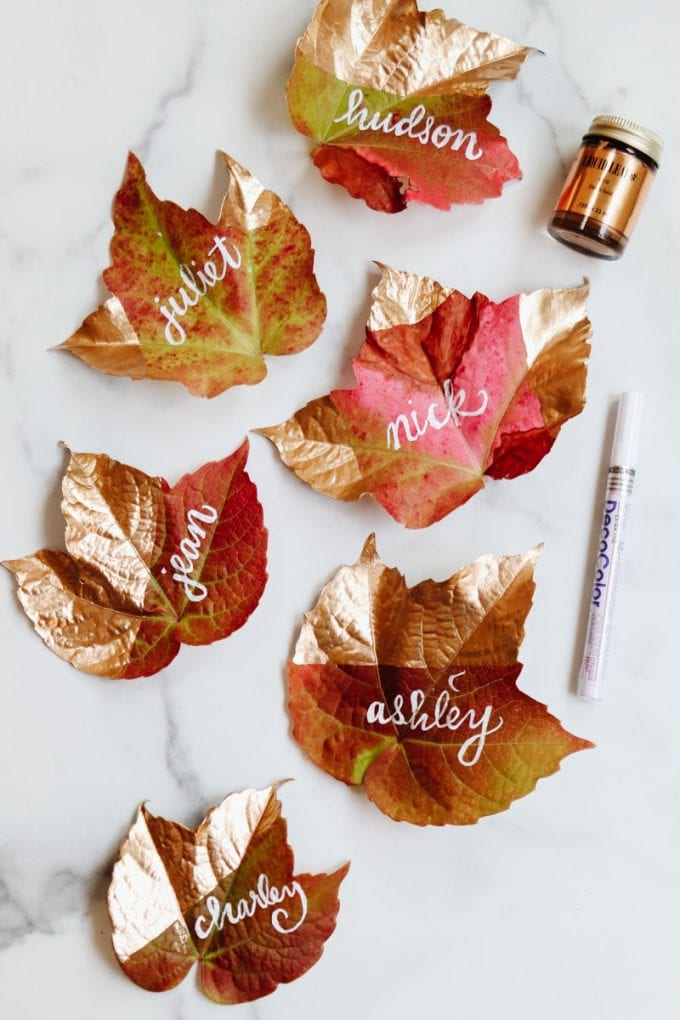 hand lettered fall place cards