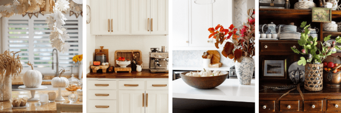 Kitchen Shelf Styling Ideas For Fall - Modern Glam