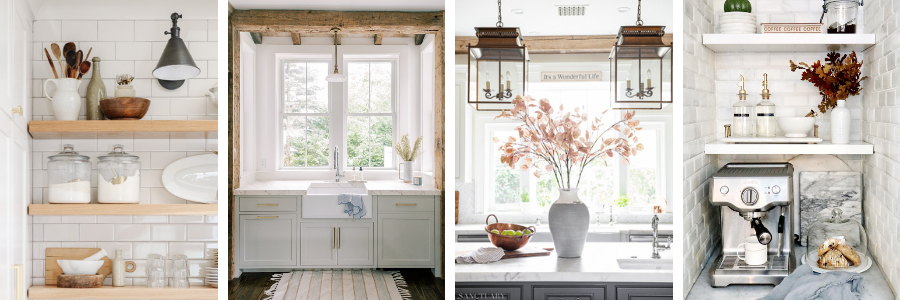 Kitchen Shelf Styling Ideas For Fall - Modern Glam