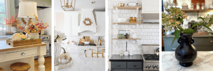 Kitchen Shelf Styling Ideas For Fall - Modern Glam