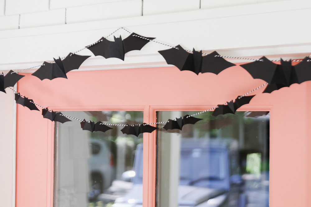 DIY Halloween Door Garland With Bats Modern Glam