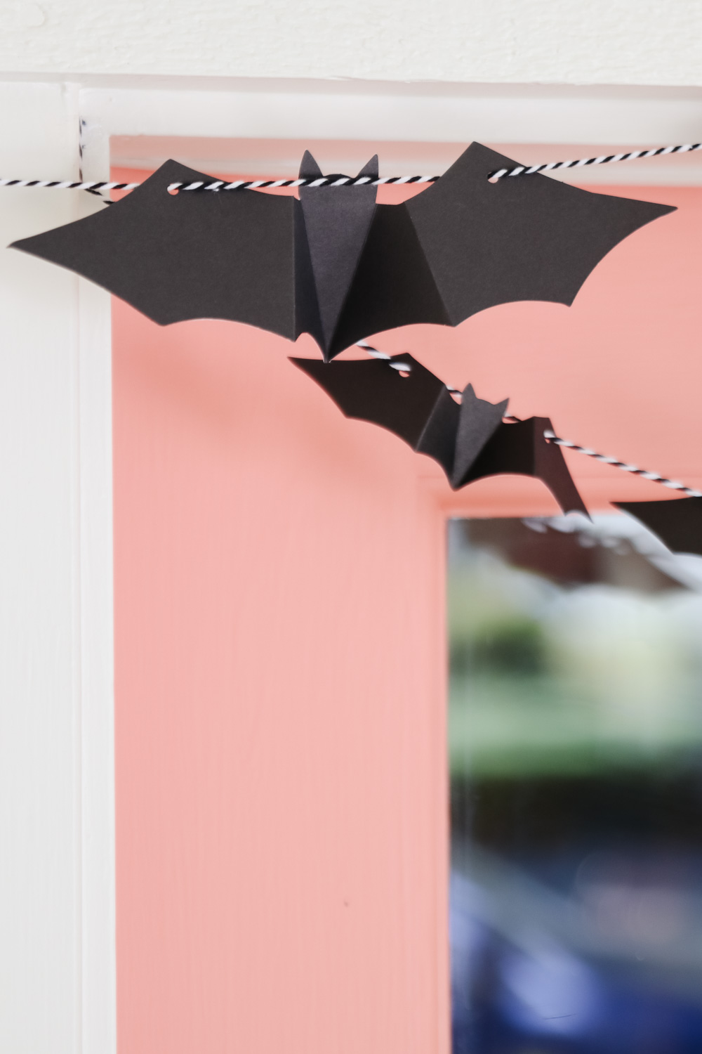 DIY Halloween Door Garland With Bats Modern Glam