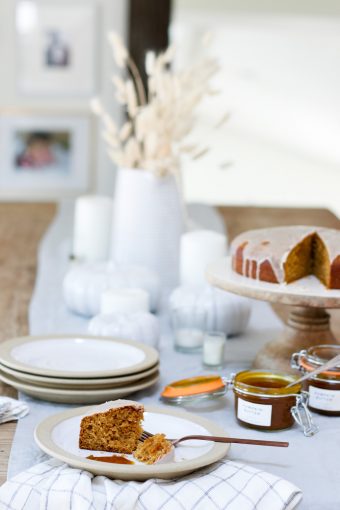 olive oil cake with maple glaze