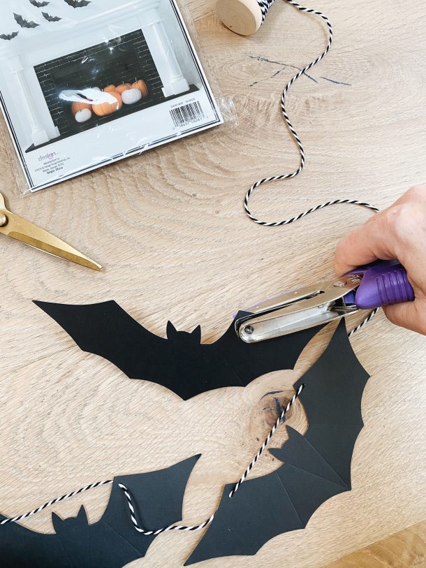 DIY Halloween Door Garland With Bats Modern Glam