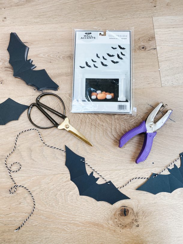 DIY Halloween Door Garland With Bats Modern Glam