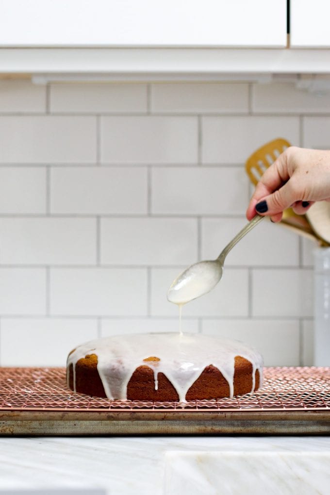 maple glazed pumpkin cake