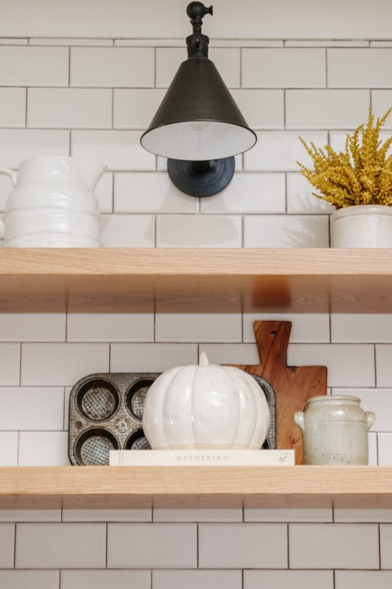 Kitchen Shelf Styling Ideas For Fall - Modern Glam