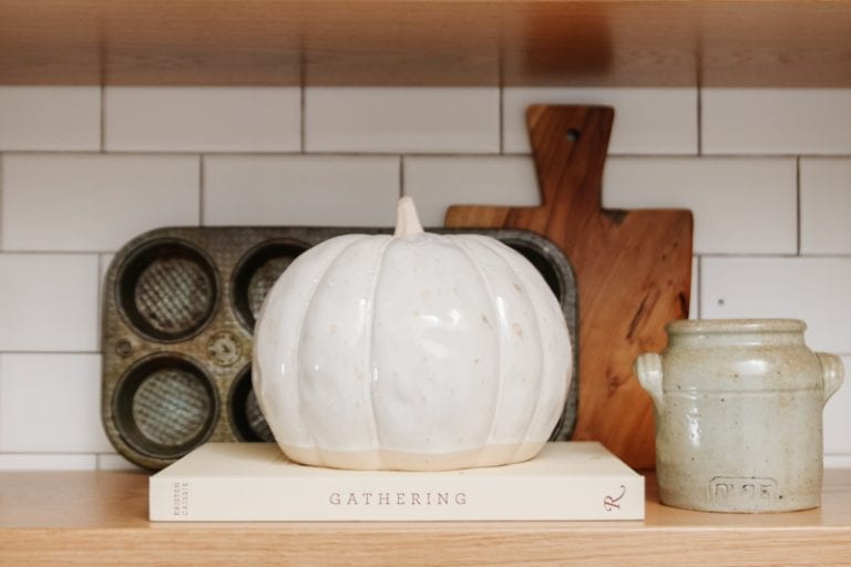 Kitchen Shelf Styling Ideas For Fall - Modern Glam