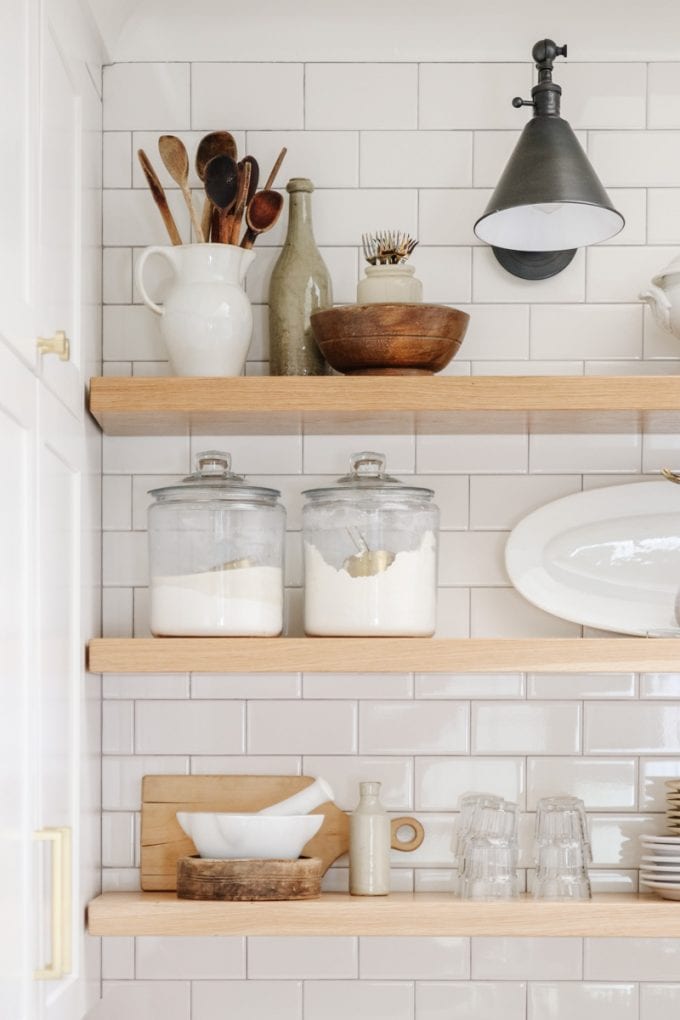 fall kitchen shelves