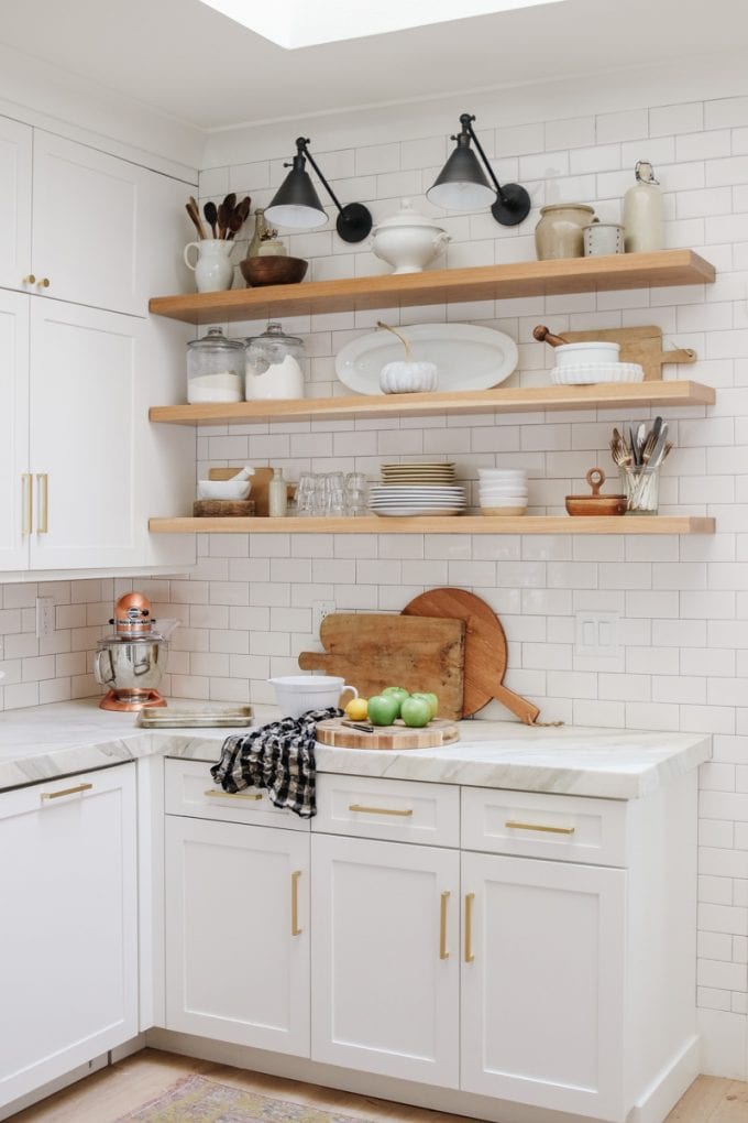 Kitchen Shelf Styling Ideas For Fall - Modern Glam