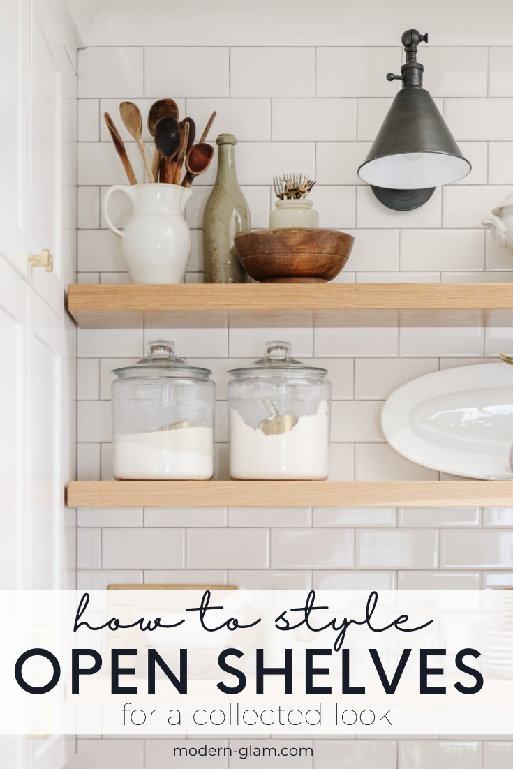 Kitchen Shelf Styling Ideas For Fall - Modern Glam