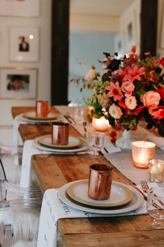 candlelit thanksgiving dinner