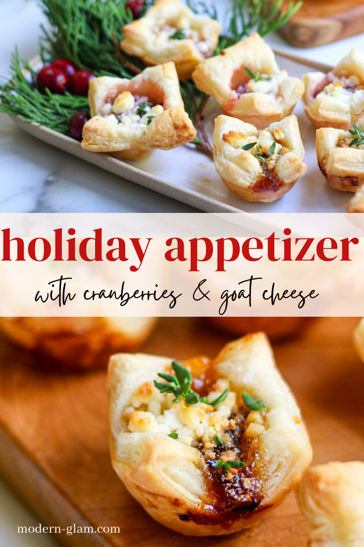 Easy Puff Pastry Appetizer with Goat Cheese - Modern Glam