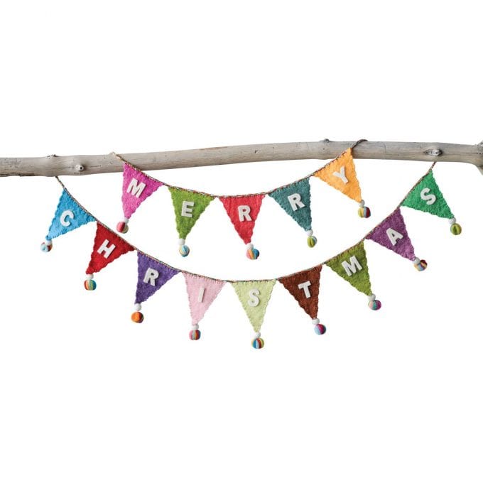 xm1869 wool felt merry christmas garland