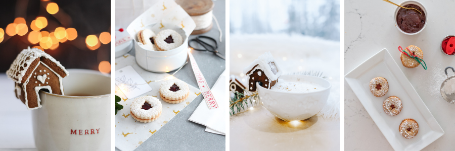 Mini Gingerbread House Mug Toppers - Modern Glam