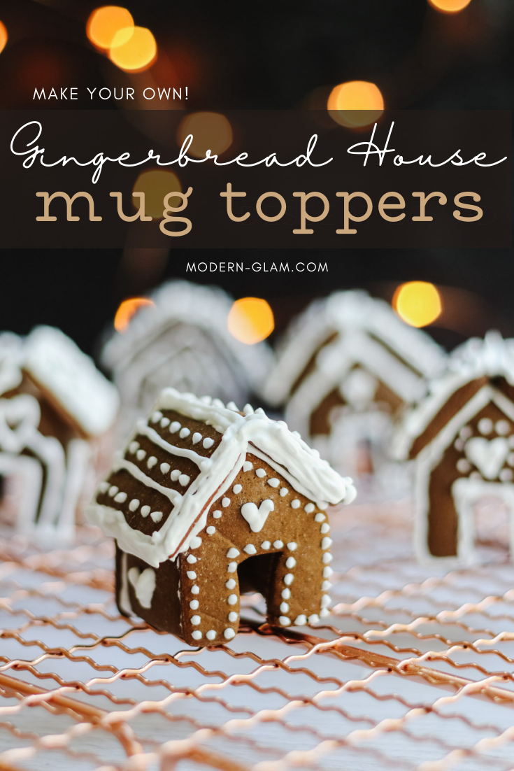 Mini Gingerbread House Mug Toppers - Modern Glam