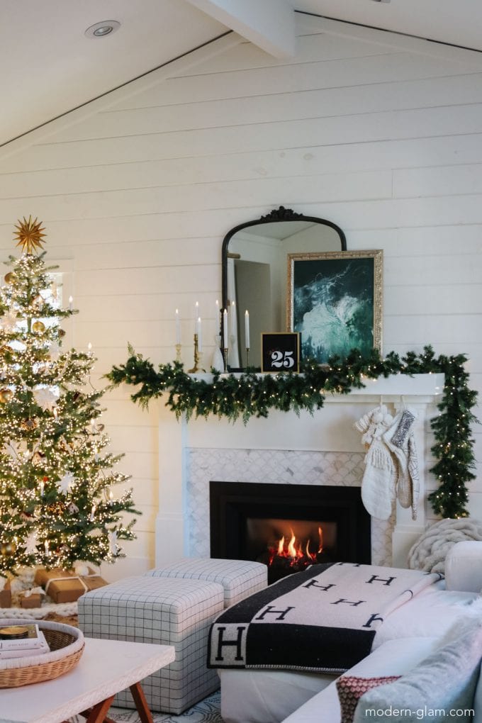 Red and White Christmas Mantel - Handmade Farmhouse