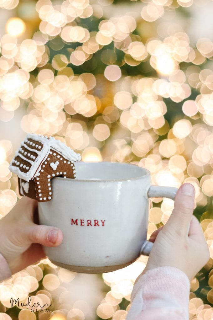 Mini Gingerbread House Mug Toppers - Modern Glam