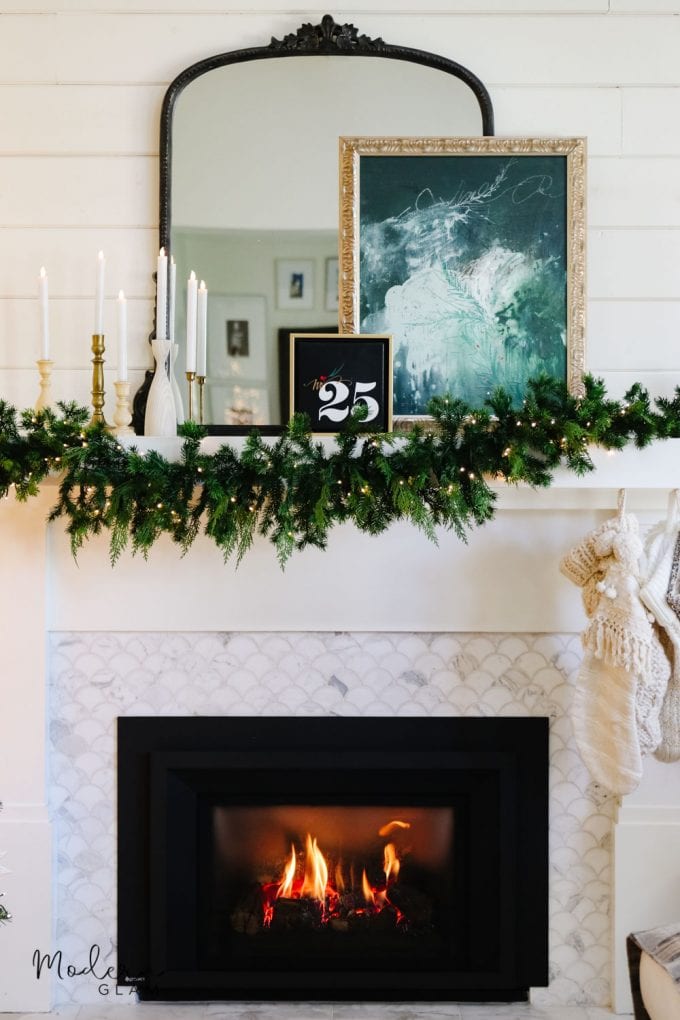 cozy christmas mantel