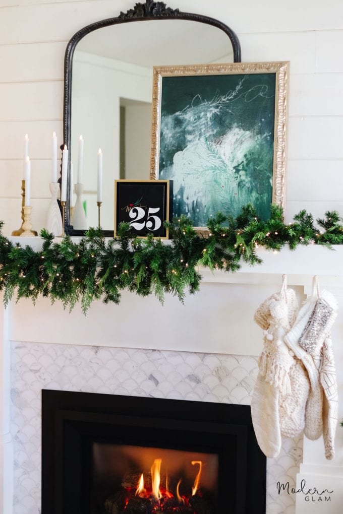 cozy christmas mantel