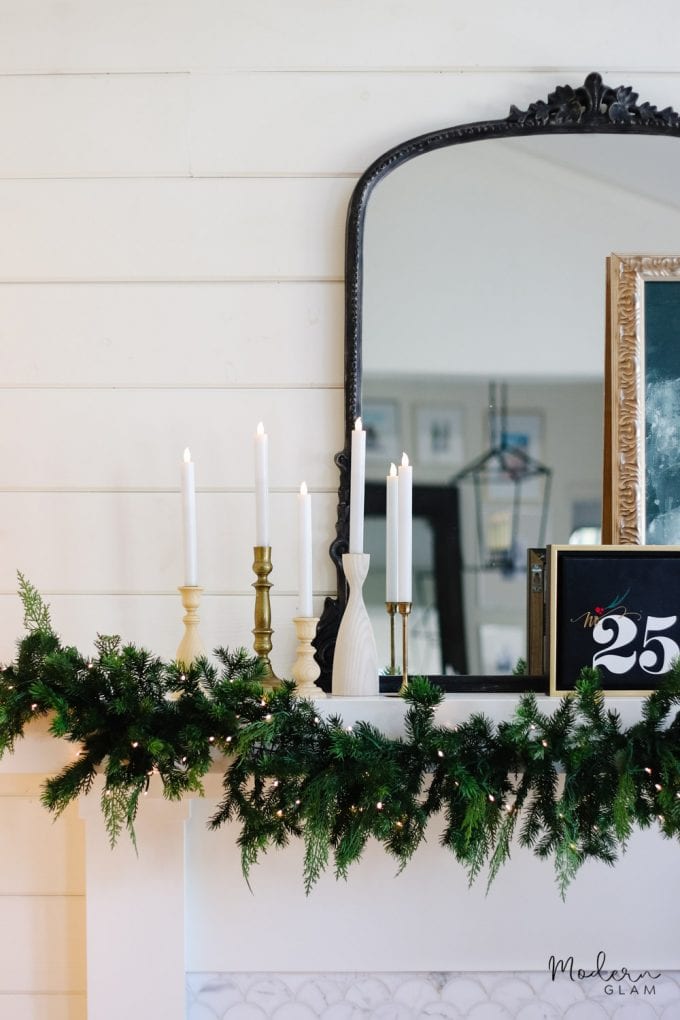 green and white holiday decor