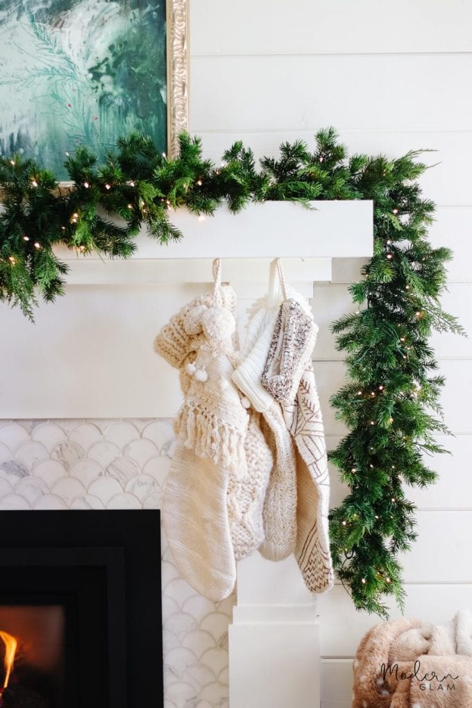 simple mantel with stockings