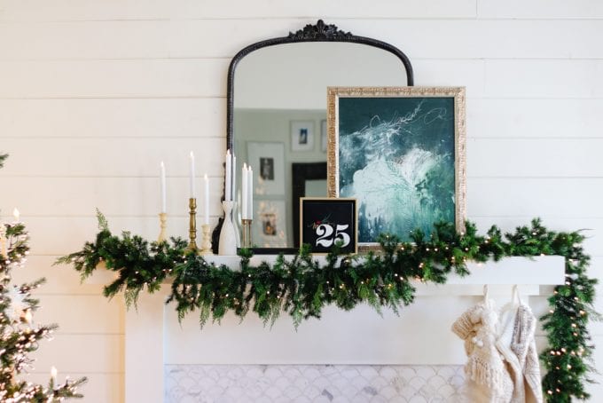 cozy christmas mantel