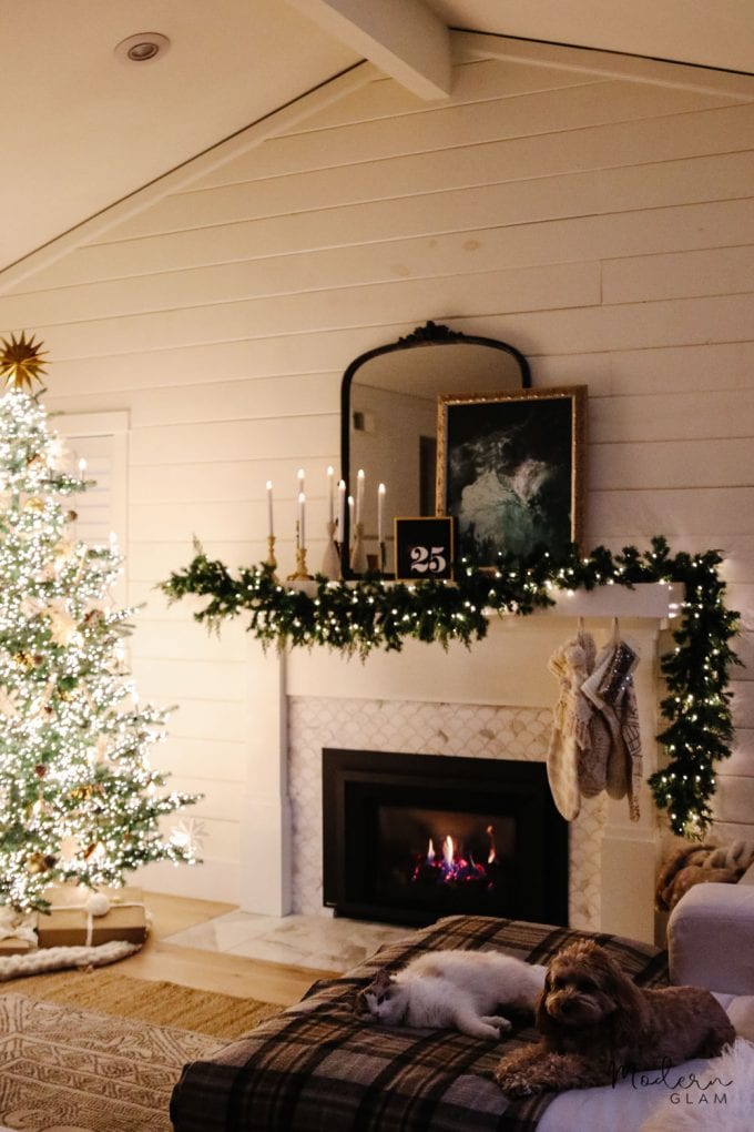 cozy christmas mantel