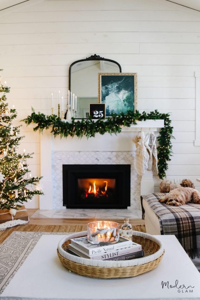 cozy Christmas mantel