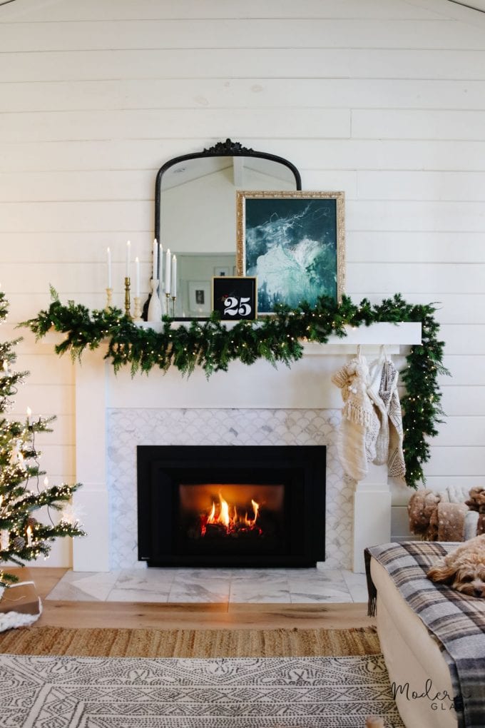 cozy christmas mantel