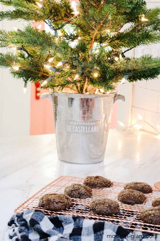 christmas tree in champagne bucket