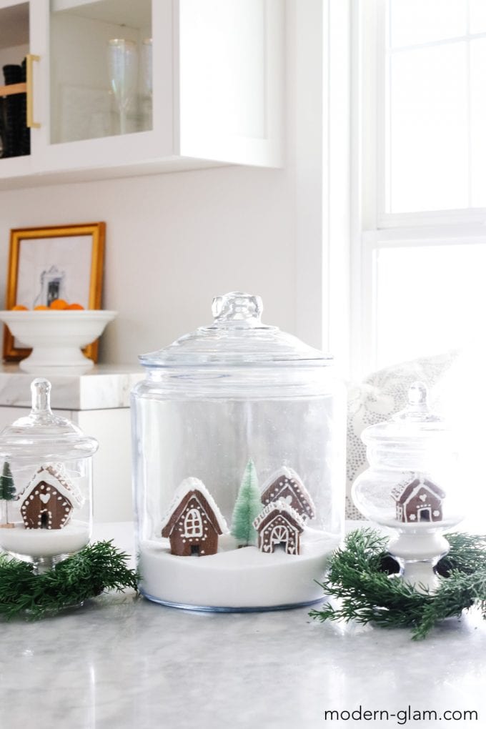 gingerbread houses in jars