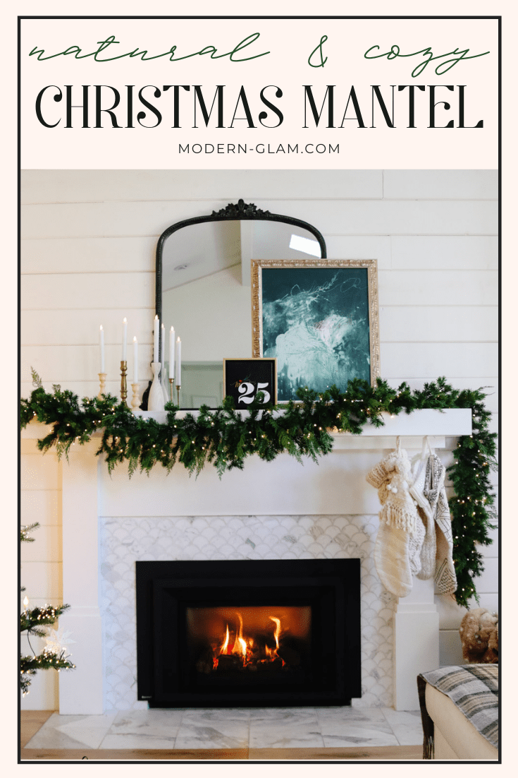 Natural and Cozy Christmas Mantel via @modernglamhome